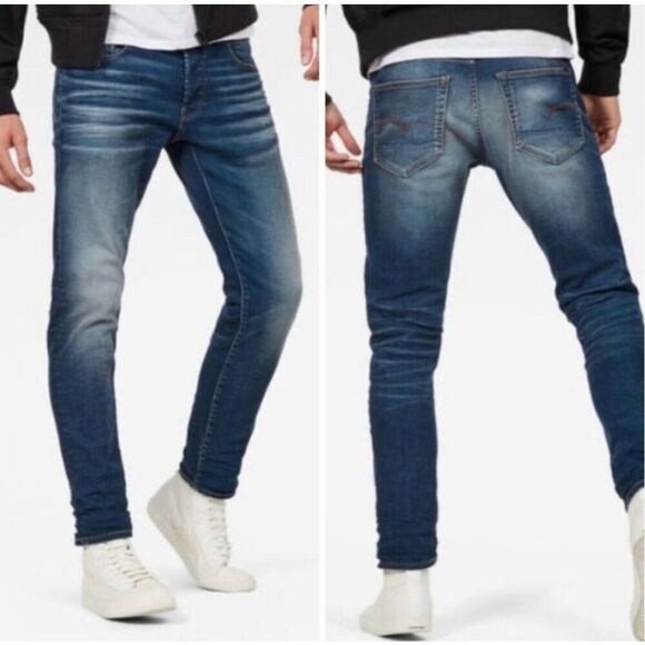 G-Star Raw 3301 Slim Jeans Men’s Size 28X30 Dark Wash Denim y2k vintage - Picture 1 of 11